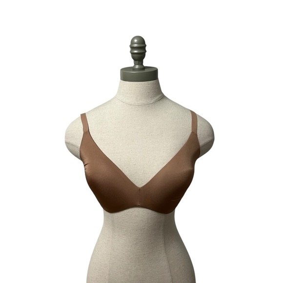 Skims Kim Kardashian Wireless Form Push Up Plunge Bra in Sienna Tan 34DD 32C - Picture 2 of 10